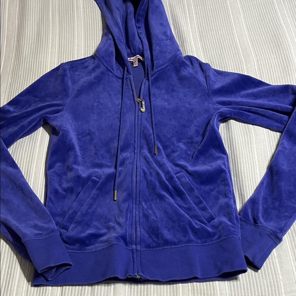 Juicy Couture Royal Blue Velvet Hoodie